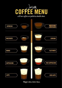Serious about coffee. Jason Coffee Menu.